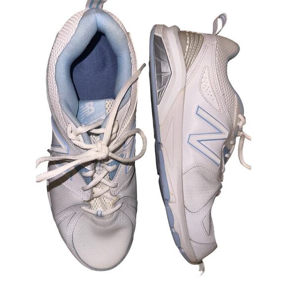New Balance 857 v2 Cross Trainer Women's Size 12 White Light Blue WX857WB2 - Picture 1 of 10